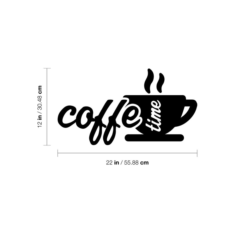 Vinyl Wall Art Decal - Coffee Time - 12" x 22" - Modern Inspirational Caffeine Lovers Quote Sticker For Home Office Kitchen Coffee Shop Restaurant Decor 4