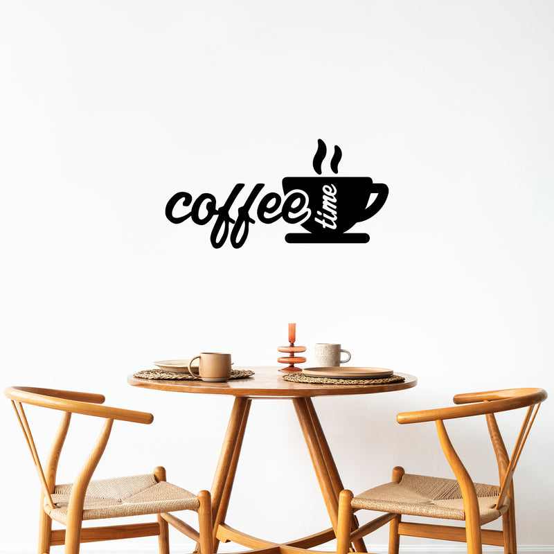 Vinyl Wall Art Decal - Coffee Time - 12" x 22" - Modern Inspirational Caffeine Lovers Quote Sticker For Home Office Kitchen Coffee Shop Restaurant Decor 3