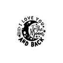 Vinyl Wall Art Decal - I Love You To The Moon And Back - 18" x 17" - Modern Inspirational Quote Sticker For Children Bedroom Home Nursery Daycare Kids Room Decor 1