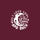 Vinyl Wall Art Decal - I Love You To The Moon And Back - 18" x 17" - Modern Inspirational Quote Sticker For Children Bedroom Home Nursery Daycare Kids Room Decor 4