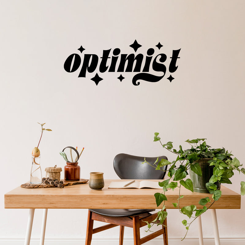 Vinyl Wall Art Decal - Optimist - Trendy Motivating Positive Lifestyle Quote Sticker For Home Bedroom Closet Living Room School Classroom Office Gym Fitness Decor 2