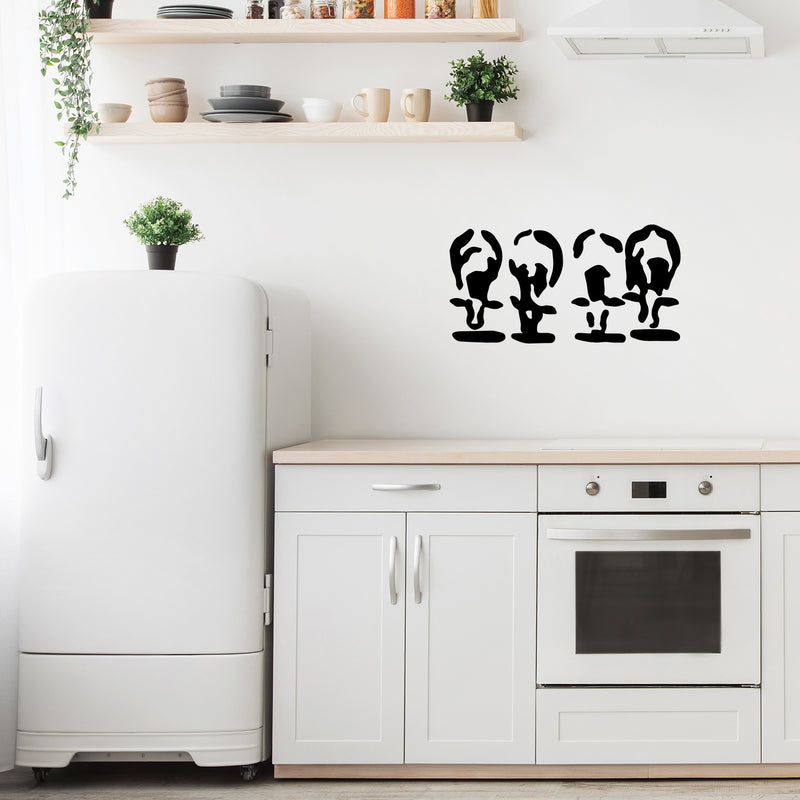 Vinyl Wall Art Decal - Abstract Cows - Trendy Cute Farm Animal Design For Home Office Living Room Kitchen Dining Room Restaurant Country Style Shape Store Decor 2