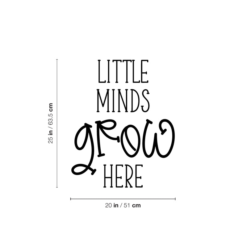 Vinyl Wall Art Decal - Little Minds Grow Here - 25" x 20" - Modern Inspirational Cute Design Quote Sticker For Children Bedroom Home Baby Nursery Daycare Kids Room Decor 3