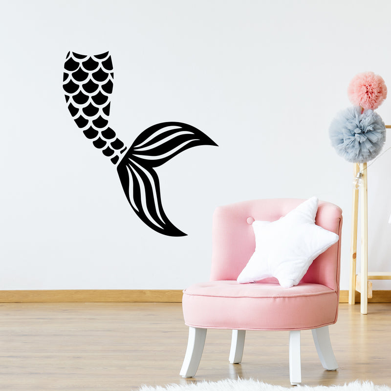 Vinyl Wall Art Decal - Siren Tail - Trendy Inspirational Cute Design Sticker For Children Bedroom Home Baby Nursery Daycare Kids Room Decor 2