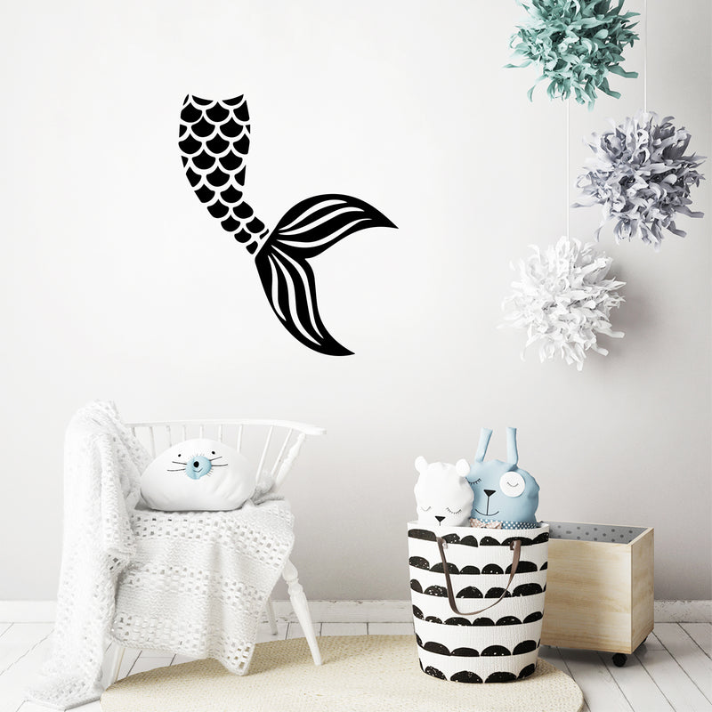 Vinyl Wall Art Decal - Siren Tail - Trendy Inspirational Cute Design Sticker For Children Bedroom Home Baby Nursery Daycare Kids Room Decor 3