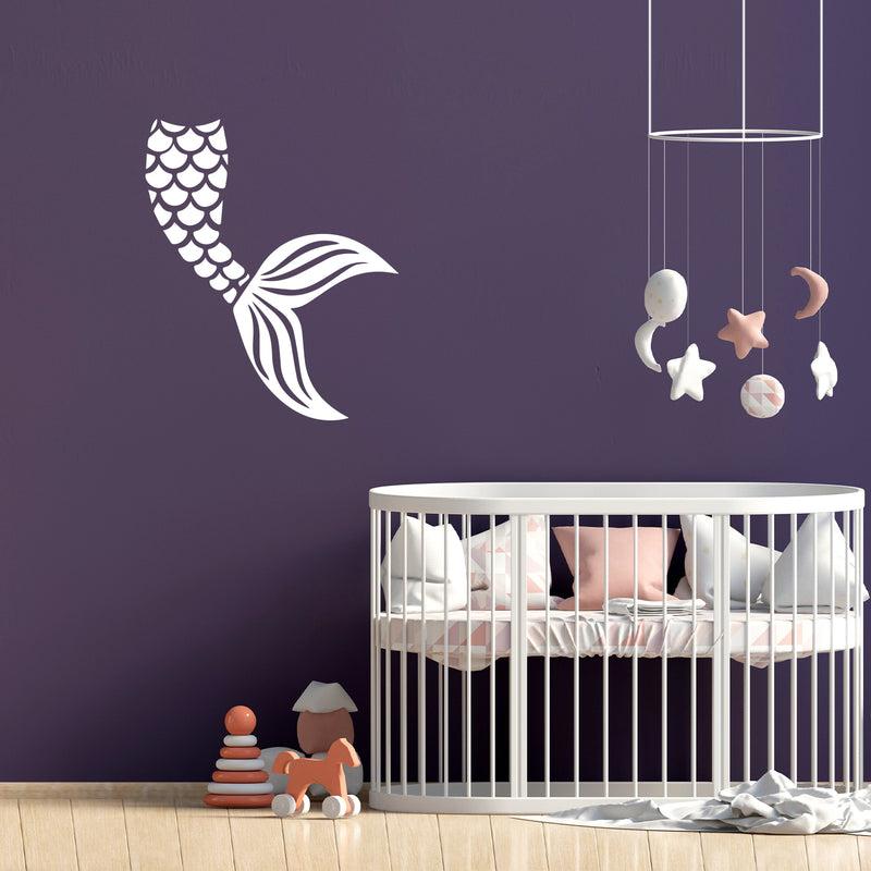 Vinyl Wall Art Decal - Siren Tail - 24" x 20" - Trendy Inspirational Cute Design Sticker For Children Bedroom Home Baby Nursery Daycare Kids Room Decor 3