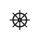 Vinyl Wall Art Decal - Rudder Shape - 21" x 21" - Beach Icons Sea Boat Cute Modern Trendy Marine Icons Ocean Navy Design For Home Office Living Room Bedroom Store Decor 1