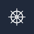 Vinyl Wall Art Decal - Rudder Shape - 21" x 21" - Beach Icons Sea Boat Cute Modern Trendy Marine Icons Ocean Navy Design For Home Office Living Room Bedroom Store Decor 1