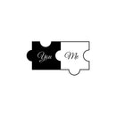 Vinyl Wall Art Decal - You And Me Puzzle - Modern Love Husband Wife Cute Inspirational Couples Quote Sticker For Home Bedroom Relationship Married Couple Decor 2