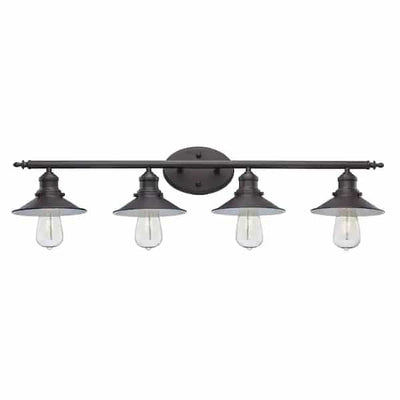 Hampton Bay 20514 WH-BN 34" Lámpara Tocador Industrial Farmhouse 4 Luces | MiOfertas
