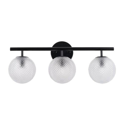 Hampton Bay 24212-000 Walsh 22" Lámpara de Tocador Negra 3 Luces con Pantallas Prismáticas | MiOfertas