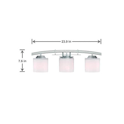 Hampton Bay KSF1303AX-01 24" Lámpara de Tocador Madera Gris 3 Luces Vidrio Semillado | MiOfertas