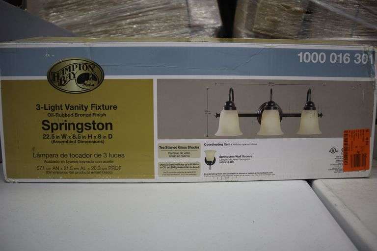 Hampton Bay V02502-3L-Brass Loveland 16.625" Lámpara de Tocador Latón 3 Luces | MiOfertas