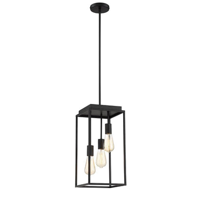 Home Decorators Collection 35267-HB Lámpara Colgante Rollins 3 Luces Jaula Negra | MiOfertas