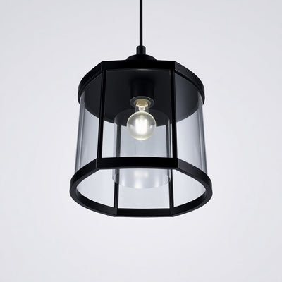 Hampton Bay HDP34332BL Lámpara de Pared Cilindro de Vidrio Negro Mate — imagen 1