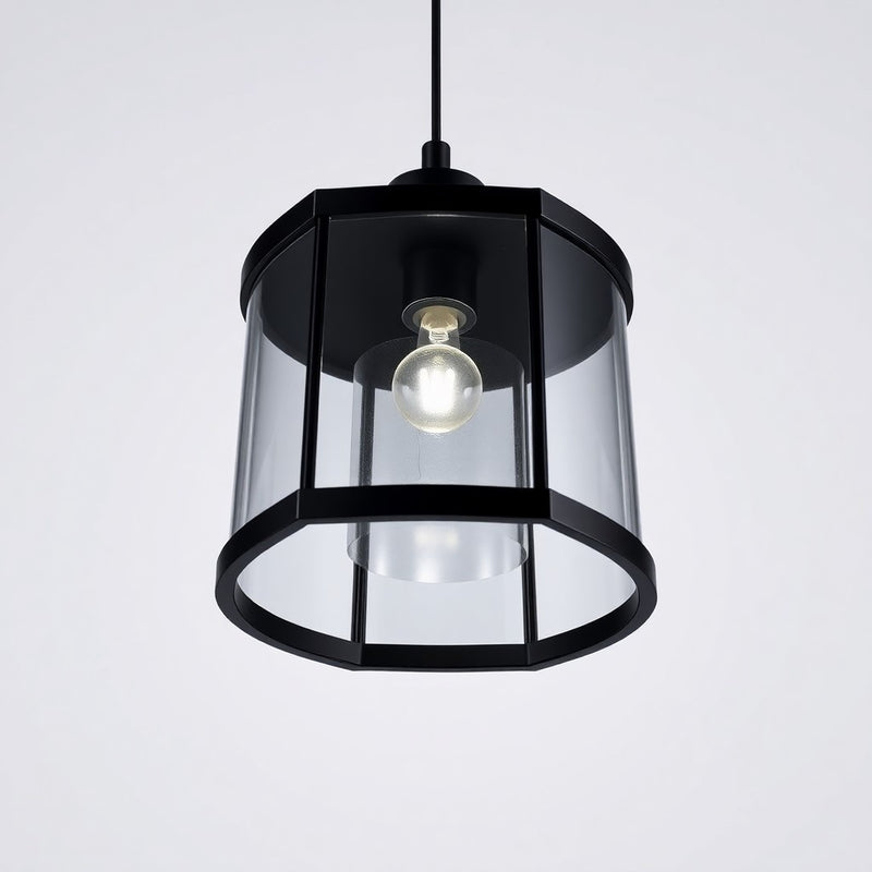 Hampton Bay HDP34332BL Lámpara de Pared Cilindro de Vidrio Negro Mate — imagen 1