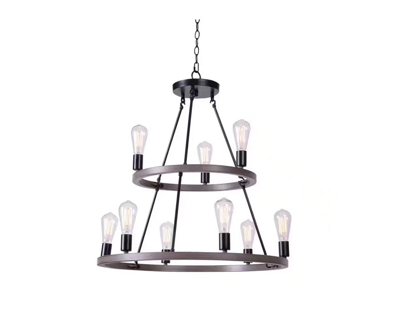 Hampton Bay HDP00341WDG 9 Luces Negro Lámpara Colgante de 2 Niveles