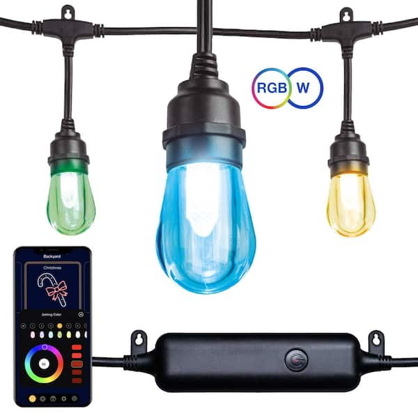 Novolink CSL-12-5-BLE 27.42 ft. Serie de Luces LED Edison Inteligentes RGBW para Exterior