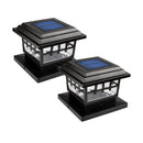 3.5 in. x 3.5 in. Bronze Outdoor Solar Post Cap with a 5.5 in. x 5.5 in. Adaptor (2-Pack) - 1007891733