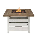 Summerfield 39.6 in. W 50000 Btu White Steel Propane Outdoor Fire Pit with Lava Rocks