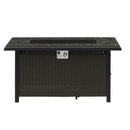 Anaheim 49 in. W 50000 Btu Black Steel Propane Outdoor Fire Pit with Fire Glass