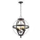 Sfera 4-Light Autumn Bronze Rustic Globe Hanging Candlestick Chandelier with Mercury Glass Shade - 1000061292