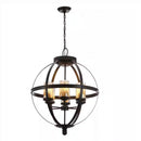 Sfera 6-Light Autumn Bronze Rustic Globe Hanging Candlestick Chandelier with Mercury Glass Shade - 1000061296