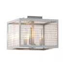 12 in. 3-Light Brushed Nickel Flush Mount with Etched Clear Glass Shade - 1001496202