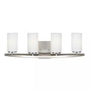 Visalia 28.25 in. W 4-Light Brushed Nickel Bathroom Vanity Light with White Etched Glass Shades - 1002168440