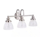 Albona 3-Light Brushed Nickel Vanity Light with Clear Seeded Glass Shades - 1002230567