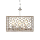 Wallace Manor Collection 4-Light Gilded Pewter Pendant with Interweaving Open Cage Frame - 1002427052
