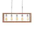 Boswell Quarter 5-Light Painted Chestnut Wood Coastal Galvanized Island Chandelier with Silver Accents for Dining Rooms - 1003202199