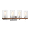 Hampton Bay 7980HDCGLDI 33.25" Lámpara de Tocador 4 Luces Plata/Madera Castaño | MiOfertas