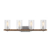 Hampton Bay 7980HDCGLDI 33.25" Lámpara de Tocador 4 Luces Plata/Madera Castaño | MiOfertas