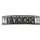 Kristella 24 in. 5-Light Matte Black Vanity Light with Clear Crystal Shade - 1003965658