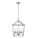 Weyburn 4-Light Polished Chrome Farmhouse Chandelier Light Fixture with Caged Metal Shade - 1004121642