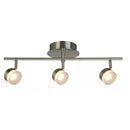 22.4 in. W x 5.8 in. H 3-Light Brushed Nickel Semi-Flushmount LED Fixed Track Lighting Kit with Glass Adjustable Shades - 1004415961