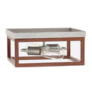 Boswell Quarter 12-1.2 in. 2-Light Silver with Chestnut Wood Accents Flush Mount Ceiling Light for Bedrooms and Hallways - 1004617137