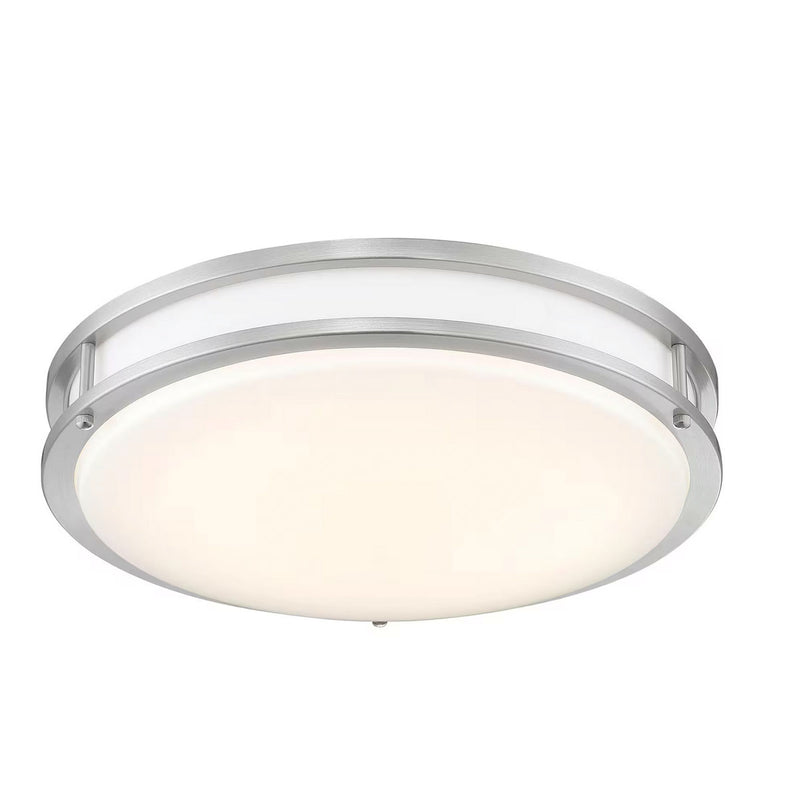 16 in. Voice Controlled Colors Brushed Nickel Smart Selectable CCT LED Ceiling Light Flush Mount - 1004680254