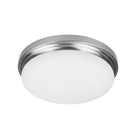 Chilton 15 in. Light Brushed Nickel Adjustable CCT Integrated LED Flush Mount with Glass Shade - 1005702751