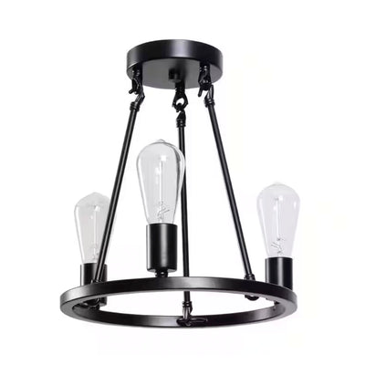 Hampton Bay HDP00007 Lámpara Semi Empotrada Stratton 3 Luces Negra