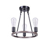 Hampton Bay HDP00007WDG Lámpara Colgante Stratton 3 Luces Negro/Madera