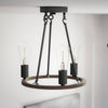 Hampton Bay HDP00007WDG Lámpara Colgante Stratton 3 Luces Negro/Madera
