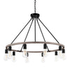 Hampton Bay HDP00330WDG Lámpara de Techo Rueda de Carro 10 Luces Negro/Madera