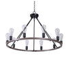 Hampton Bay HDP00330WDG Lámpara de Techo Rueda de Carro 10 Luces Negro/Madera