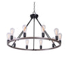 Hampton Bay HDP00330WDG Lámpara de Techo Rueda de Carro 10 Luces Negro/Madera