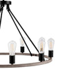 Hampton Bay HDP00330WDG Lámpara de Techo Rueda de Carro 10 Luces Negro/Madera
