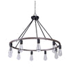 Hampton Bay HDP00330WDG Lámpara de Techo Rueda de Carro 10 Luces Negro/Madera