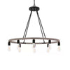 Hampton Bay HDP00340WDG Lámpara de Techo 8 Luces Negro y Madera