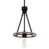 Hampton Bay HDP00006WDG Lámpara Colgante Mini Industrial Farmhouse Negra y Madera